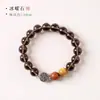 Obsidiana de Gelo com Cruz de Prata Tibetana Contas Espaçadoras de Floco de Neve Pulseira Personalizada Tendência Chinesa Pulseira de Contas de Oração Budista de Sândalo Retro Chinês