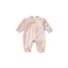 Mono Romper de Doble Capa Estilo Otoño Rayón Suave Clase A para Bebés Niñas, Ropa para Bebés, Ropa Infantil, Traje para Gatear para Niños Pequeños
