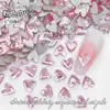 6mm V Corazón Corazón de Melocotón Celebridad de Internet Populares Planos Fondo Plano Forma Especial Diamante Uñas Joyería Diamante Decoración Cristal de Vidrio Usable Uñas Diamante