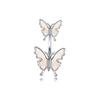 Set de 8 piezas de piercing para ombligo con color AB transfronterizo y forma de mariposa con corazón de durazno, joyería de lujo accesible para piercing corporal al por mayor