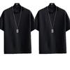 Camiseta Masculina de Manga Curta Verão Nova Solta Casual Manga Curta Top Camiseta Masculina Fina de Gola Redonda para Trabalho