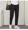 Calça Casual de Outono Novo Estilo com Caimento para Homens, Calça Elástica de Nove Pontos de Alta Qualidade Resistente a Amassados, Calça Social Reta Levemente Afunilada