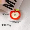 Accesorios de Resina de Manzana Roja Pequeña Transparente DIY Adornos para el Cabello Horquillas Accesorios Decoración para Funda de Teléfono Móvil Lote a Juego para Zapatos con Agujeros