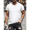 [Camiseta de Algodón Talla Europea] Sudaderas de Manga Corta de Color Sólido para Hombre Camiseta de Manga Corta con Cuello Redondo Camiseta de Manga Corta a Cuadros Camisa