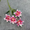 Arranjo de Flores de Lírio Artificial com Pétalas Duplas Arranjo de Flores de Chão para Casamento Narciso Lírio 3D Fotografia de Casamento Fábrica de Flores Artificiais para Comércio Exterior