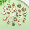 Venta Caliente Transfronteriza Mixto 20 Goteo de Aceite Aleación Serie de Papá Noel Copo de Nieve Colgantes Colgantes Accesorios para Joyería DIY