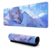 Mouse pad estilo anime super grande com trava de borda para meninos e-sports, teclado grande e espesso antiderrapante