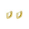 Versión Coreana Aguja de Plata S925 Aretes Cuadrados Pequeños Simples para Mujer Moda Retro Aretes de Aro Geométricos Pesados Puños para la Oreja Accesorios para la Oreja Trendy