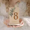 Etiquetagem e Dropshipping de Itens Decorativos Transfronteiriços, Placas de Número de Mesa Decorativas Transfronteiriças, Artesanato de Madeira Estilo Floresta para Casamentos, Dropshipping de Peça Única