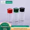 Frasco de pimenta personalizado 100ml frasco de plástico para temperos pet frasco de plástico transparente frasco de pó