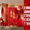 Decoração de Casamento Sala de Estar Quarto Cortinas Faixas Caractere Dupla Felicidade Pano Pendurado Parede de Fundo Roupa de Casamento Área para Fotos Arranjo do Quarto de Casamento