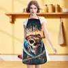 Delantal Impermeable Transfronterizo Amazon Personalizado Creativo Calavera de Diablo Estampado Delantal Anti-Manchas para Barbacoa al Aire Libre