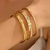 Pulsera de Acero Inoxidable con Diseño de Lazo Imitación Estilo Europeo y Americano con Patrón de Ladrillo, Pulsera Cuadrada de Acero de Titanio de Moda Personalizada para Mujeres Venta al por Mayor