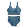 Ropa interior de hilo inalámbrica push up para mujer, sujetador deportivo a prueba de impactos, chaleco de belleza sin espalda con U grande, conjunto de ropa interior para yoga