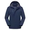 Chaqueta impermeable y resistente al desgaste de dos piezas con capucha 3 en 1 personalizada para otoño e invierno, para montañismo al aire libre, para hombres y mujeres, con impresión de logotipo