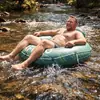 Flotador de natación inflable de PVC de alta resistencia personalizado por el fabricante, tumbona inflable para piscina para adultos con portavasos y asa, cama flotante para el agua
