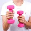 Equipo de fitness para el hogar hexagonal con recubrimiento mate y brillante para mujer, mancuernas de hierro fundido recubiertas de colores, venta al por mayor transfronteriza