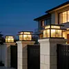 Luz Solar para Pilar de Puerta Exterior Villa Pared Patio Entrada Pilar de Luz Jardín Nuevo Estilo Chino Pilar de Puerta