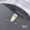 Celebridade da Internet Laço Tridimensional Liga de Zinco Joias para Unhas Laço Estilo Chanel Explosivo Metal Wear Armadura Decoração Acessórios