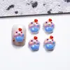 Decorações de Arte para Unhas Desenho de Doces, Acessórios de Unha 3D Fofos, Bolo de Coração Temático de Comida, Acessórios de Unha Vestíveis de Laço