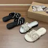 Pantuflas de Verano para Mujer para Exteriores, Sandalias de Moda Estilo Nuevo Inspiradas en Chanel, Estilo Hada Francés, Tacón Bajo con Perlas 2026 Playa