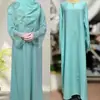 M189 # 4 Cores em Estoque Roupas Femininas Transfronteiriças Vestido Longo com Manga de Renda e Strass Vestido Malaio do Sudeste Asiático com Lenço