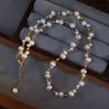 Collar de Perlas Trenzado de Doble Capa Transfronterizo Europeo y Americano Estilo Palacio Francés Cadena para Clavícula Exquisito Lujo Ligero Collar de Alta Gama para Mujer