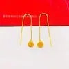 Aretes de Borla Corazón Chapados en Cobre Dorado de Suministro en Vivo para Mujer Aretes Largos Simples de Corona Aretes de Temperamento Joyería al por Mayor