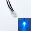 LED de alto brilho de 3MM F3 com tampa de plástico transparente para lâmpada 110V220V com fio de 20CM Branco Vermelho Azul
