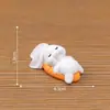 Paisaje en miniatura, figura linda de conejo zanahoria, adorables accesorios de decoración DIY para casa de muñecas, adornos en miniatura para escritorio