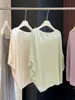 Top de punto de seda helada sin hombros con manga murciélago de estilo minimalista para mujer, nuevo estilo de verano, corte holgado, versátil, adelgazante, top de una sola pieza