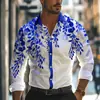 Nueva camisa cruzada para hombre con estampados europeos y americanos, moderna de manga larga para hombre de Amazon en tallas grandes, estilo europeo y americano