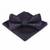 Set de Pajarita y Pañuelo de Bolsillo de Nuevo Estilo Moderno Boda Novio Padrino Moderno Traje de Hombre Cuadrado Cuadrado Boda Rayado Vintage