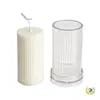 Molde Redondo para Velas de Rayas Finas con Dientes Finos, Molde para Velas Perfumadas, Molde de Plástico Acrílico para Piezas de Velas Rayadas