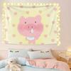 Tapiz de Oso Curativo de Dibujos Animados Lindo Lolita Fondo de Dormitorio Tela de Fondo para Habitación Cubierta de Corazón Femenino Tapiz