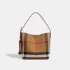 Nova Bolsa Saco de Tecido Xadrez e Couro 2025 Alta Qualidade Casual Grande Capacidade Bolsa Feminina Bolsa Tiracolo Xadrez Bolsa de Ombro
