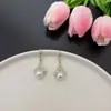 Pendientes con Gancho de Perla Geométrico Rombo Ultra Brillantes Tachonados con Diamantes de Estilo Coreano Pendientes de Artesanía Pesada, Modernos y Lujosos