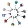 Moda Japonesa y Coreana Pendientes Doble Diamante Acero de Titanio para Hombres y Mujeres Clavos de Ombligo Venta al por Mayor Aliexpress Joyería de Piercing Simple Anillos de Ombligo