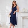 Vestido de cóctel de longitud media para mujer 2026 Otoño Nuevo Sin mangas Aliexpress Vestido de fiesta para tallas petite