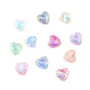 Novo Fundo Pontudo Coração de Pêssego Cristal Vidro Diamante Mocha Joias para Nail Art DIY Cor Macaron Decorações de Unha Usáveis