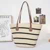 Nova Bolsa de Palha de Ombro Único Estilo Francês, Bolsa Tote de Grande Capacidade para Viagem e Férias, Moderna e Versátil, Perfeita para Tirar Fotos