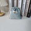 Nueva Bolsa de Almacenamiento Portátil de Gran Capacidad con Cordón y Bolsillo de Pana de Color Sólido Retro Mini Bolsa de Regalo