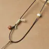 Nuevo colgante de jade Hetian tejido a mano con cordón de collar ajustable de alta gama