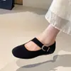 Zapatos planos estilo Mary Jane coreano con una sola tira, novedad otoño 2025, zapatos versátiles de corte bajo retro francés