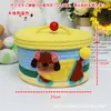 Cesta de Almacenamiento para Pastel de Muñeca Divertida Juguetes para Niños Cesta Tejida de Cuerda de Algodón de Dibujos Animados Caja Organizadora de Bocadillos para Escritorio de Sala de Estar