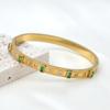 Pulsera Popular Transfronteriza Europea y Americana de Moda de Acero de Titanio con Incrustaciones de Diamantes, Abierta, No se Desvanece, Pulsera Simple de Acero Inoxidable