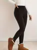Leggings de Moda para Mujer de Cintura Alta con Forro de Felpa para Otoño e Invierno, Pantalones Térmicos Deportivos Casuales Cálidos de Alta Elasticidad