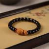 Oleoso e delicado ébano seiko corte reto barril contas DIY correspondência sândalo natural vida guardião manjusri bodhisattva atmosférica pulseira