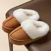 MT-6521 Pantuflas Cálidas de Algodón para el Hogar Suaves Cómodas de Invierno para Interiores Antideslizantes Pantuflas de Felpa