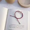 Par de Pulseiras de Casal Mãos Dadas Par Masculino e Feminino Corda Segura Tecida à Mão Corda Vermelha Presente para Namorada Pulseira Joia